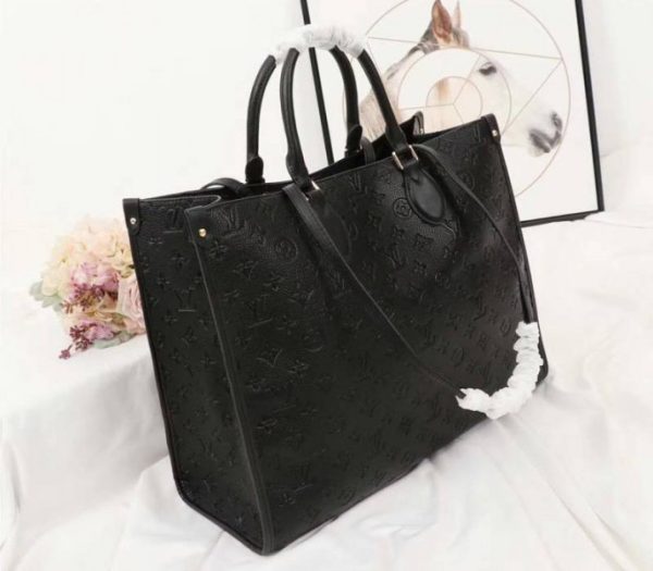 High End Louis Vuitton Monogram Empreinte Onthego GM Tote In Black