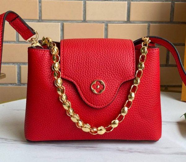 Copies Louis Vuitton Capucines Mini Chain Bag In Red