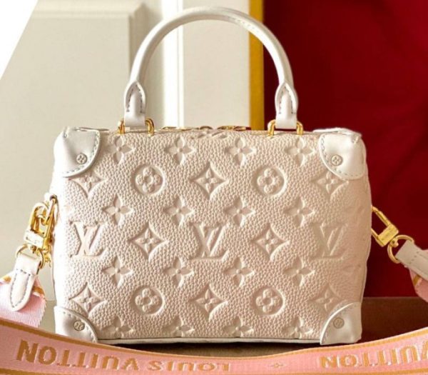 Imitation Louis Vuitton Monogram Empreinte Petite Malle Souple Handbag In Cream