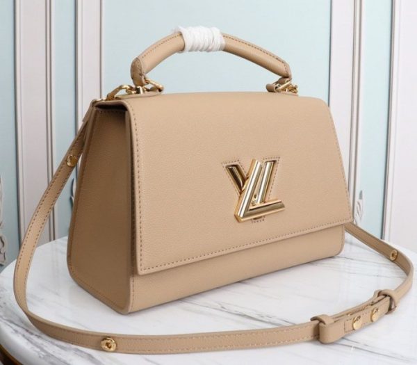 Knockoff Louis Vuitton Twist One Handle MM Handbag In Beige