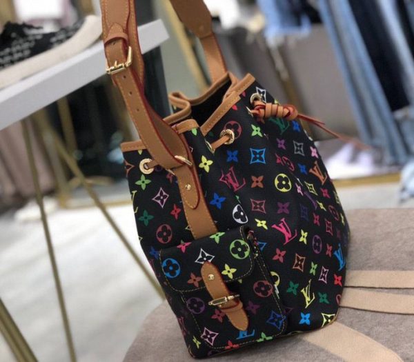 Replica Louis Vuitton Black Murakami Petit Noe Bag