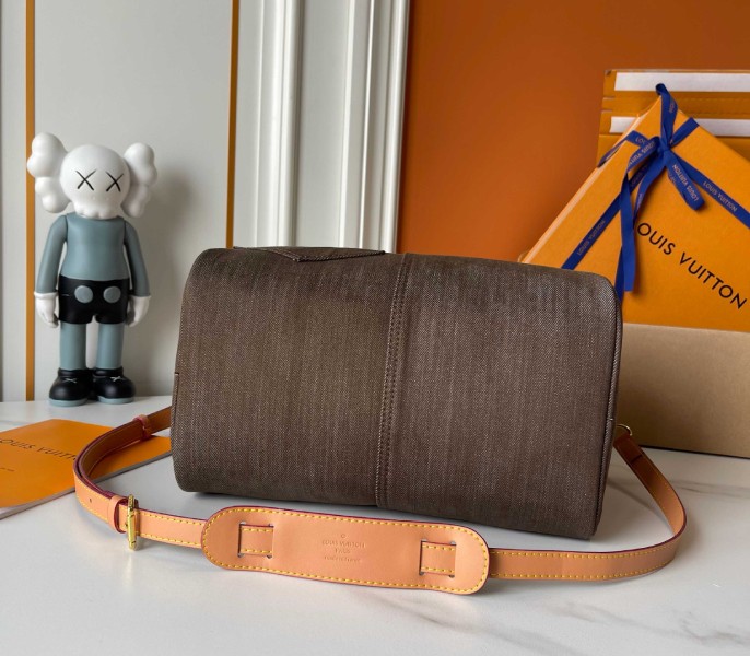 Denim Speedy Bandouliere 30 In Coffee Bean Brown - Image 5