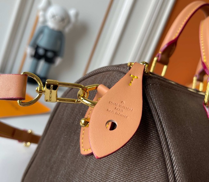 Denim Speedy Bandouliere 30 In Coffee Bean Brown - Image 9